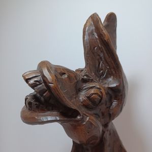 Vintage Laughing Donkey Red Mills Mfg Handcrafted USA Rare Limited Pecan Wood